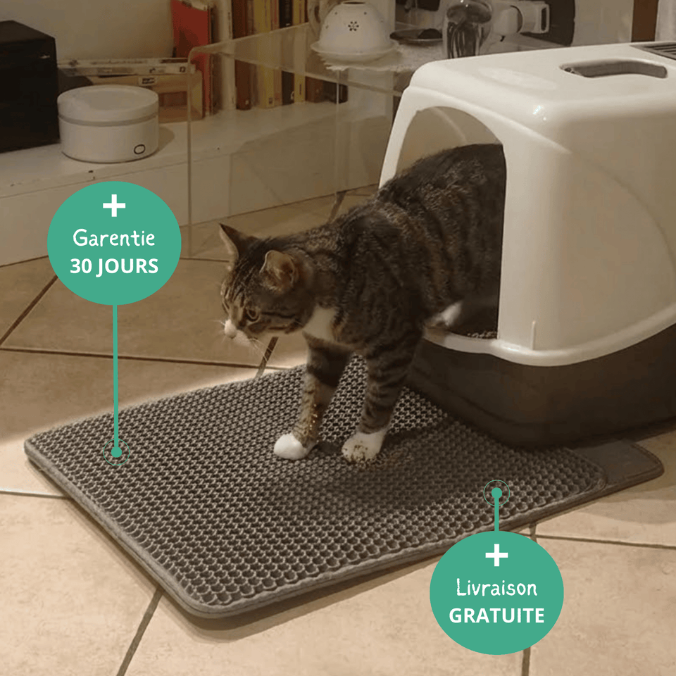 Tapis de Litière Anti-Éclaboussures pour Chat - Gardez vos sols propres !