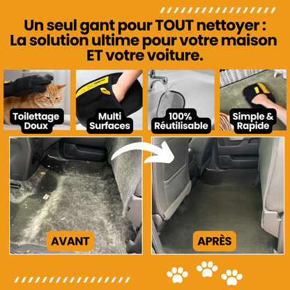 Le Gant GrosMatou — Brossez, massez et ramassez les poils sans effort