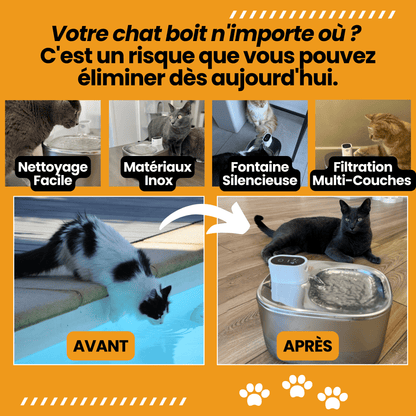 Fontaine Sans Fil: La Solution Vétérinaire Anti-Déshydratation en Inox !
