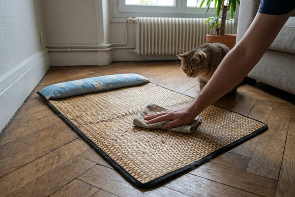 Nettoyage rapide du tapis au chiffon humide