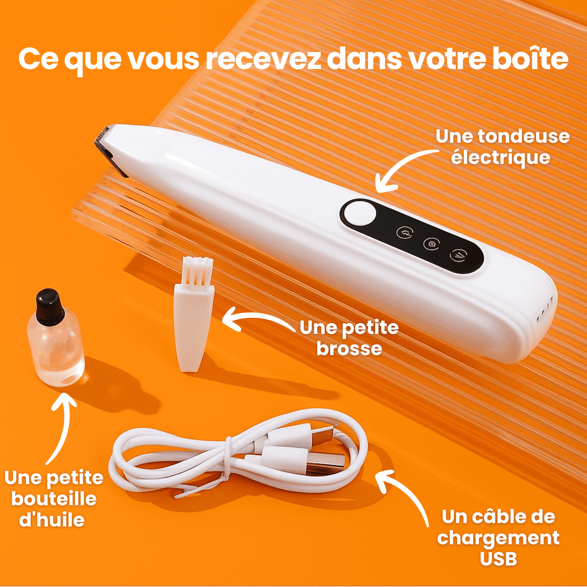 Tondeuse chien LED integree