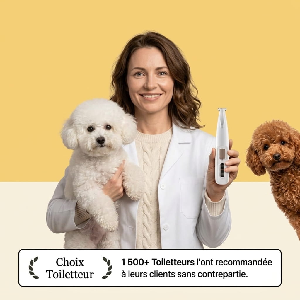 Tondeuse silencieuse pour le toilettage des zones sensibles du chien