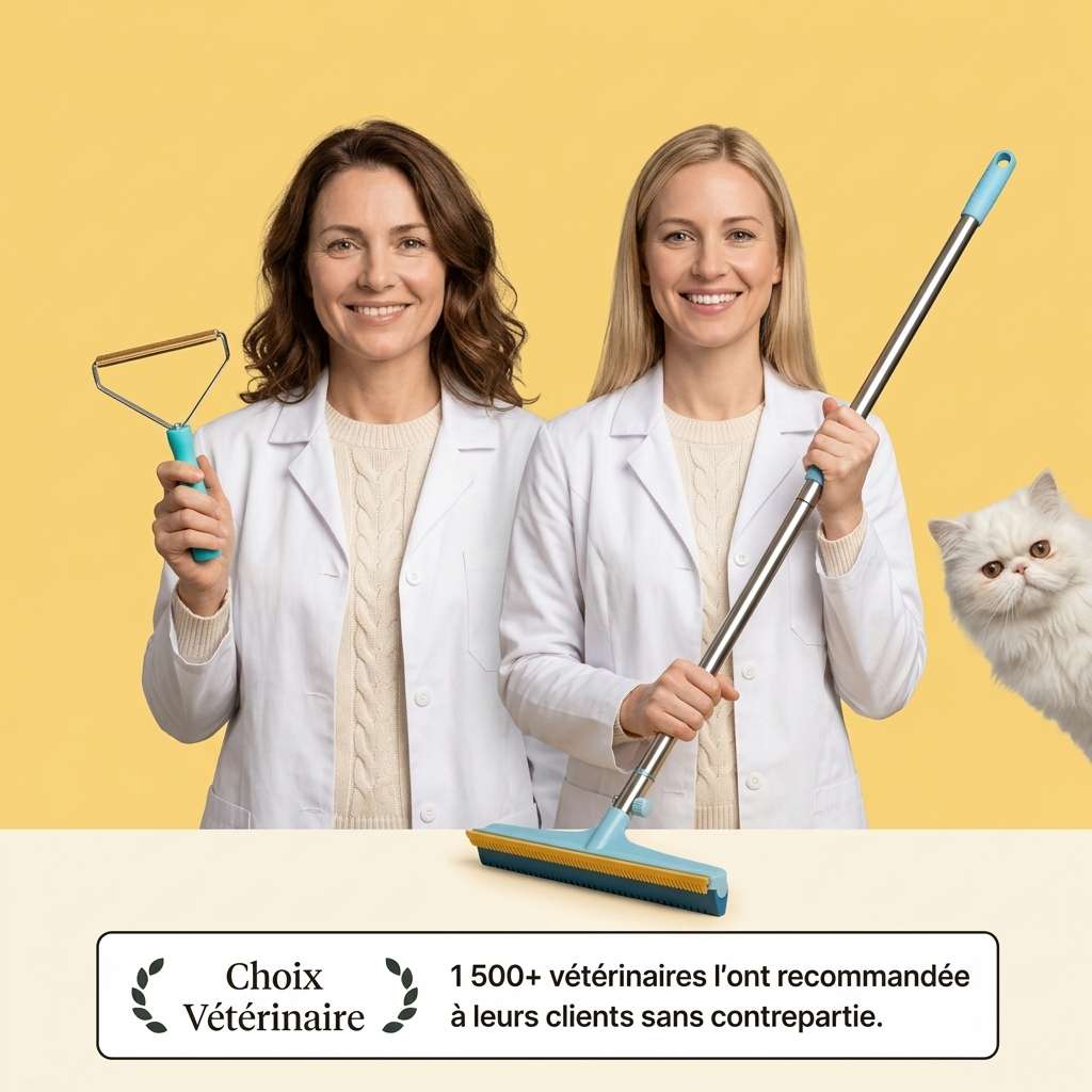 Brosse anti-poils réutilisable pour chat — résultat sur canapé